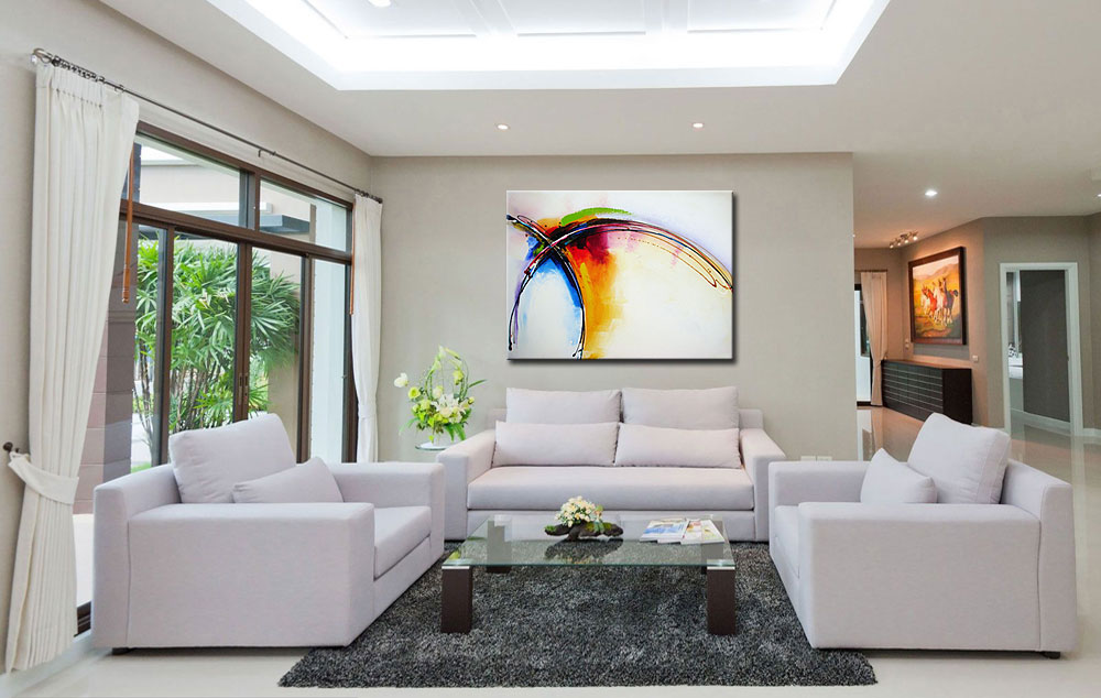 Kleuren Boog abstract schilderij 120x90cm - Afbeelding 3