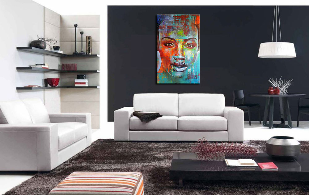 Vrouwen schilderij Strong Beauty 80x120cm - Afbeelding 4
