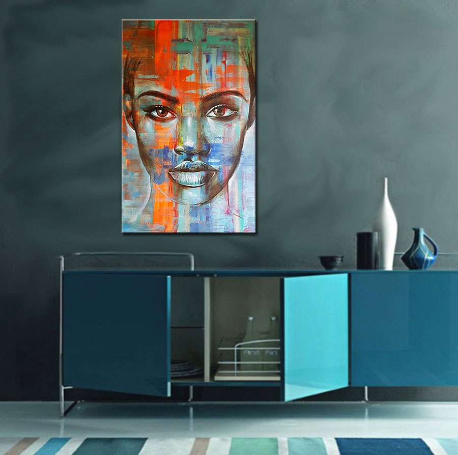 Colorful Soul Dame modern schilderij 80x120cm - Afbeelding 2