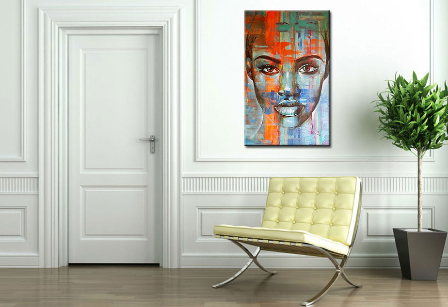 Colorful Soul Dame modern schilderij 80x120cm - Afbeelding 3