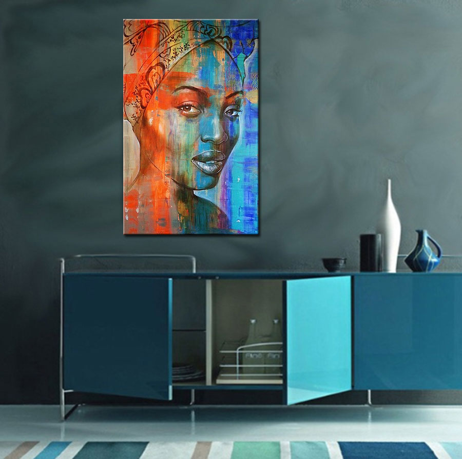 Pure Elegance Dame modern schilderij 80x120cm - Afbeelding 2