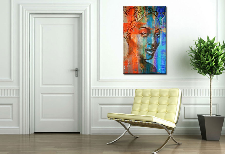 Pure Elegance Dame modern schilderij 80x120cm - Afbeelding 3