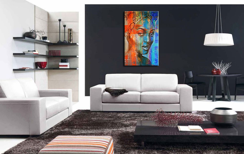 Pure Elegance Dame modern schilderij 80x120cm - Afbeelding 4