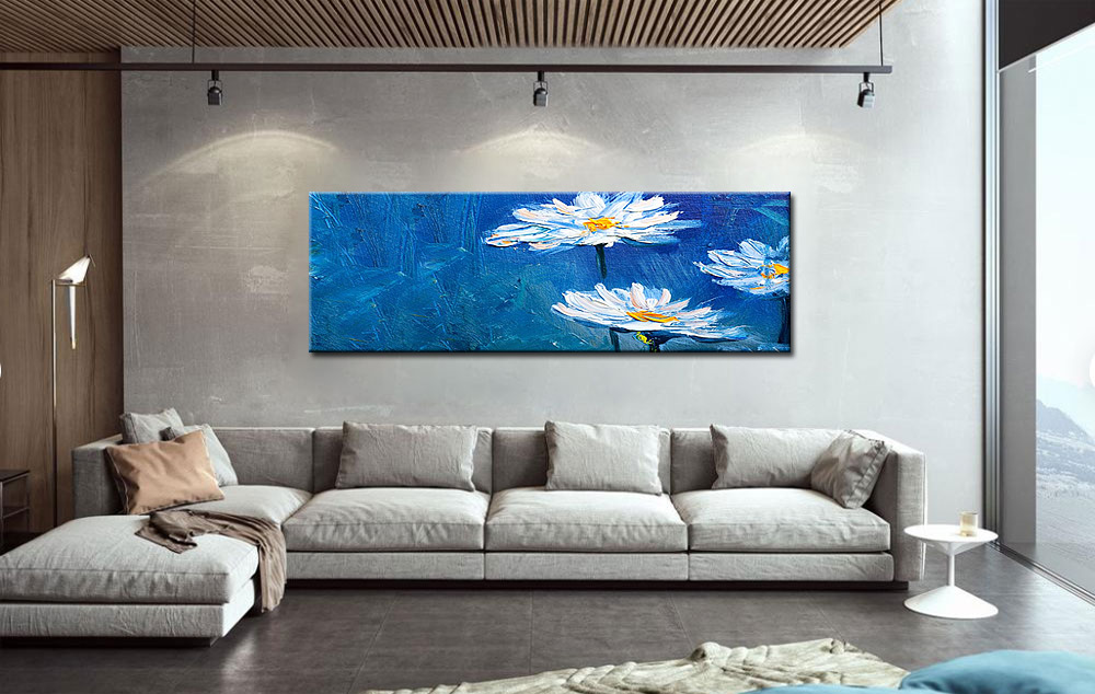 Bloemenschilderij Hemelse Madeliefjes 180x60cm - Afbeelding 3