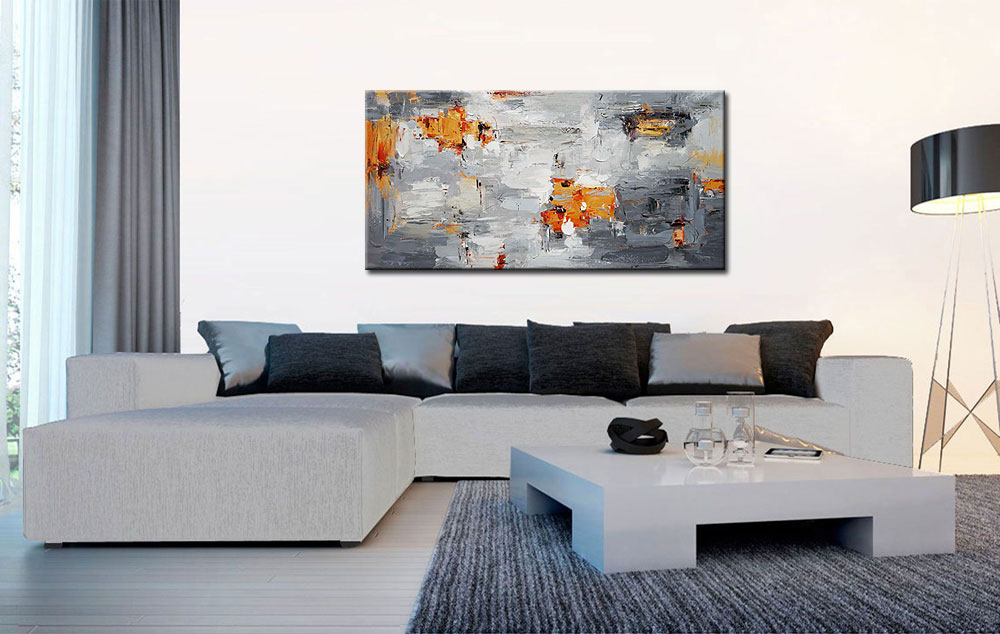 Abstract schilderij Verhitte Stilte 180x90cm - Afbeelding 3