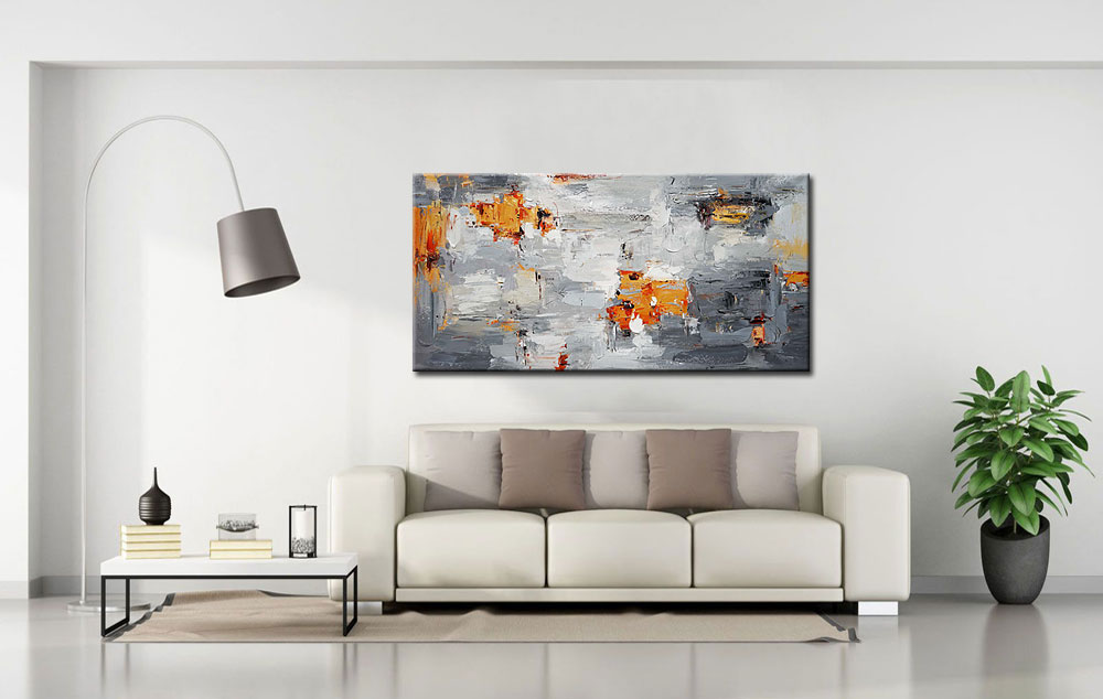 Abstract schilderij Verhitte Stilte 180x90cm - Afbeelding 2