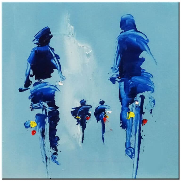 Fietsen modern schilderij
