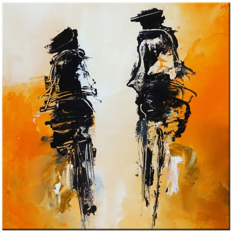 Fietsen modern schilderij