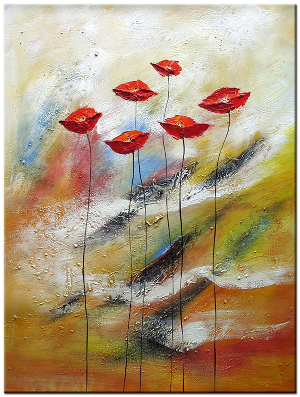 Bloemen schilderij Flower Lips 90x120cm