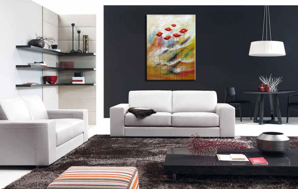 Bloemen schilderij Flower Lips 90x120cm - Afbeelding 2