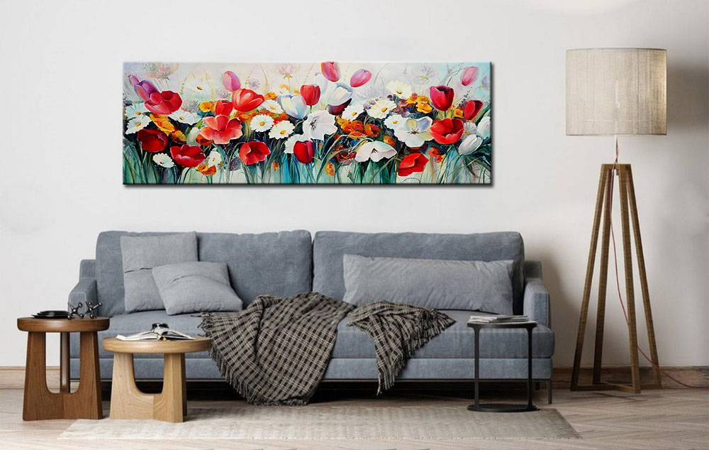 Bloemenschilderij Lente in bloei 180x60cm - Afbeelding 4