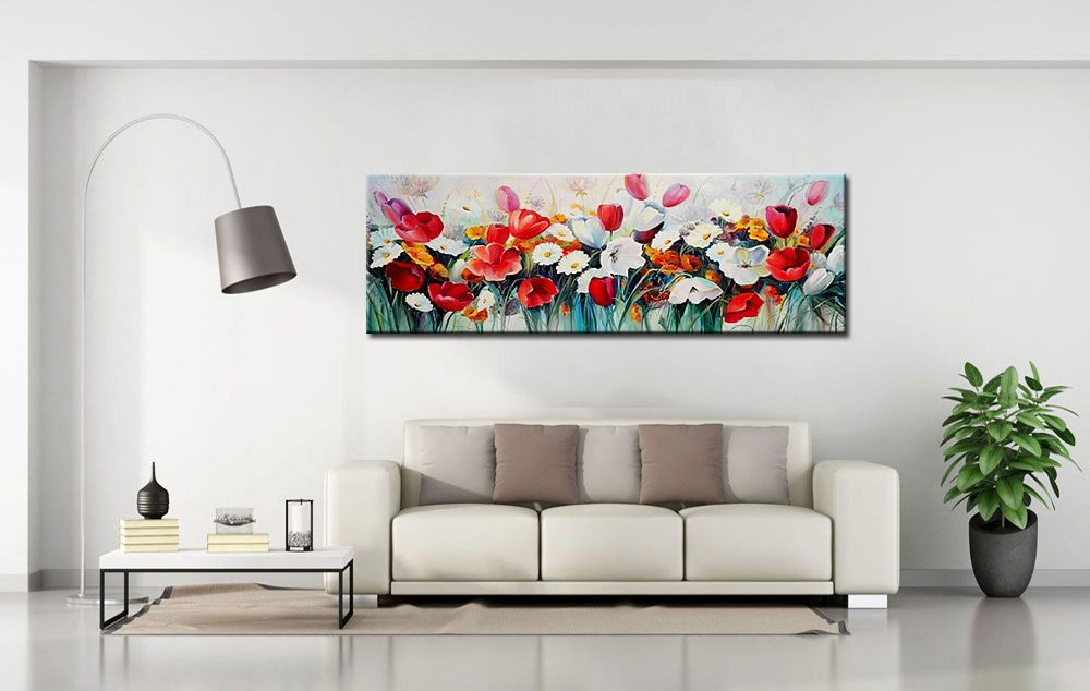 Bloemenschilderij Lente in bloei 180x60cm - Afbeelding 3