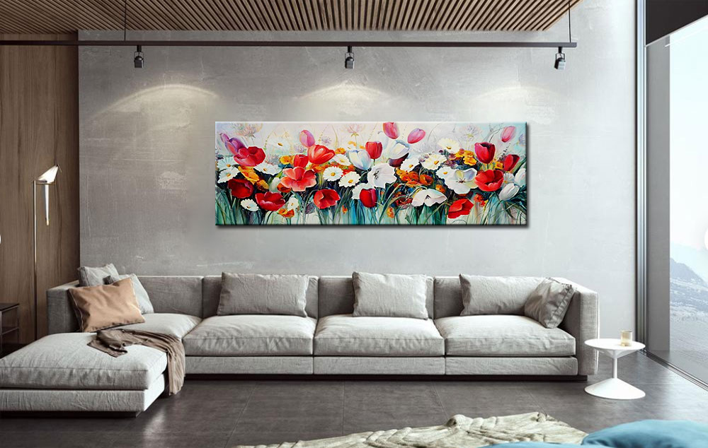 Bloemenschilderij Lente in bloei 180x60cm - Afbeelding 2