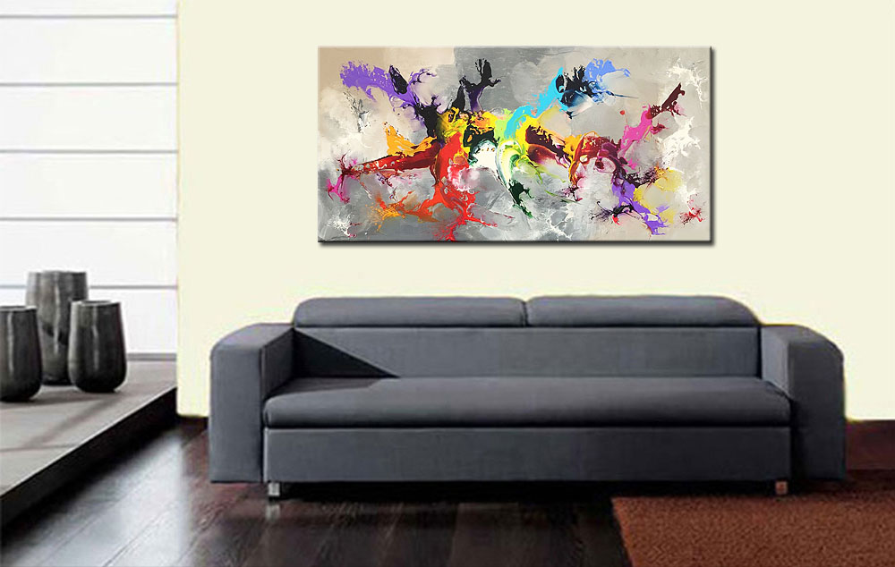 Abstract schilderij Levendige Energie 180x90cm - Afbeelding 4