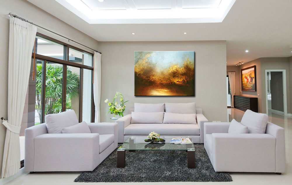 Zandstorm modern schilderij 120x90cm - Afbeelding 2