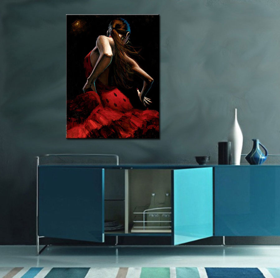 Flamenco Dans schilderij 90x120cm - Afbeelding 4