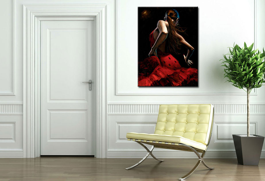 Flamenco Dans schilderij 90x120cm - Afbeelding 2