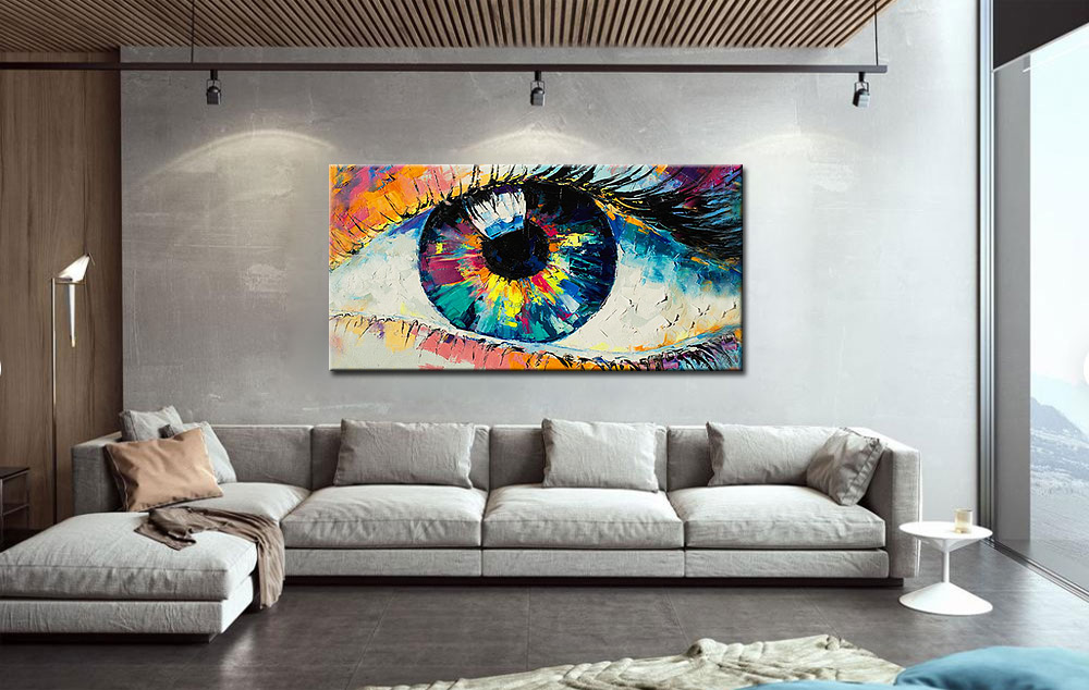 Modern schilderij Het Kleurrijke Oog 180x90cm - Afbeelding 4