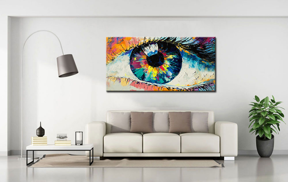 Modern schilderij Het Kleurrijke Oog 180x90cm - Afbeelding 3