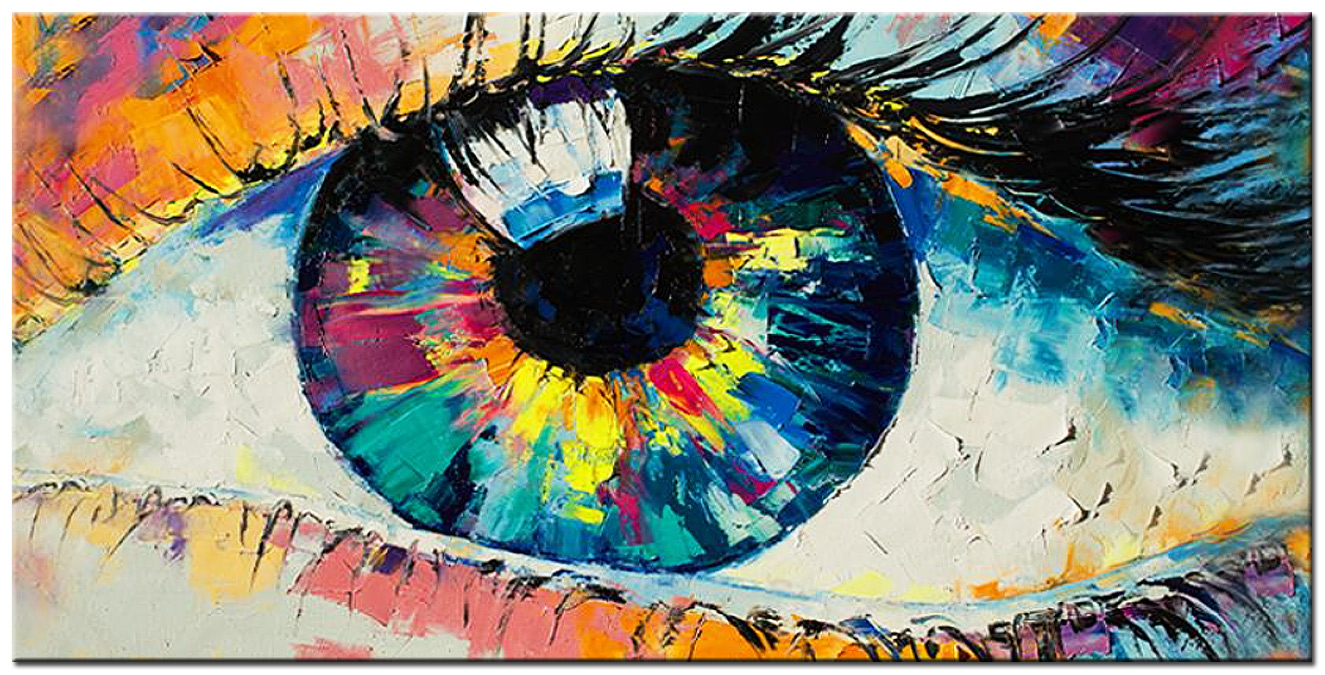 Modern schilderij Het Kleurrijke Oog 180x90cm