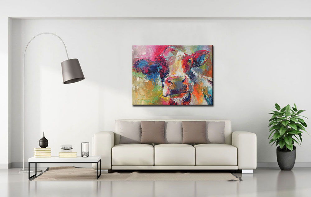 Koe modern schilderij 120x90cm - Afbeelding 3