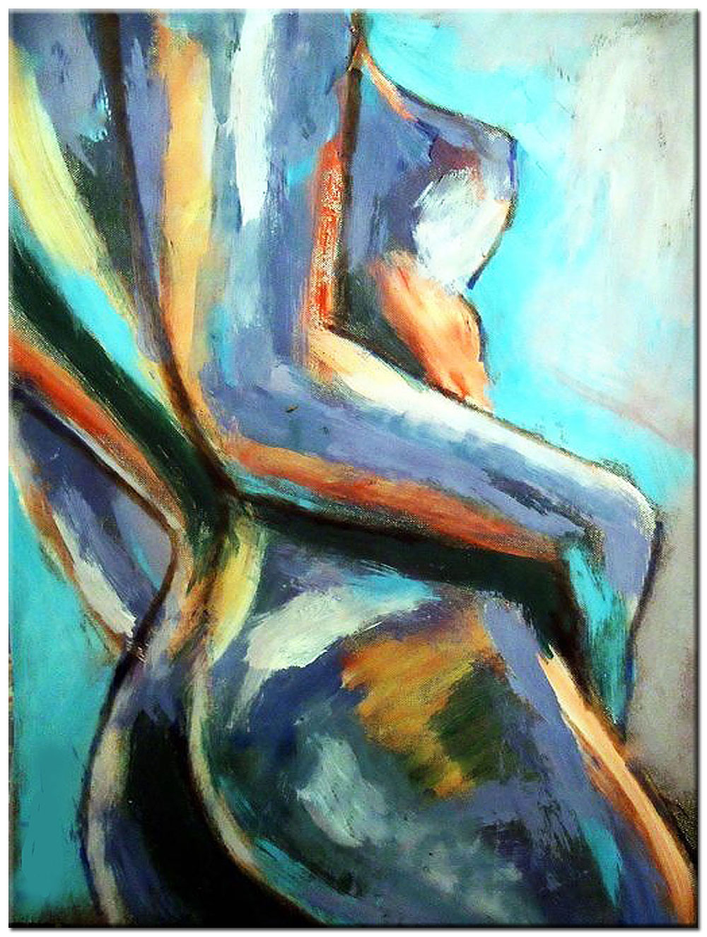 Erotisch schilderij Colored Girl 90x120cm