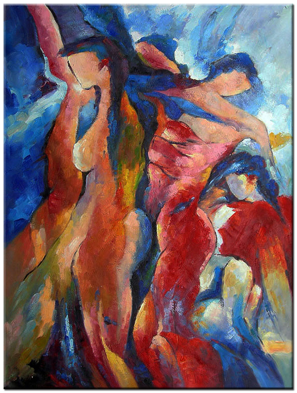 Erotisch schilderij Abstracte Vrouwen 90x120cm