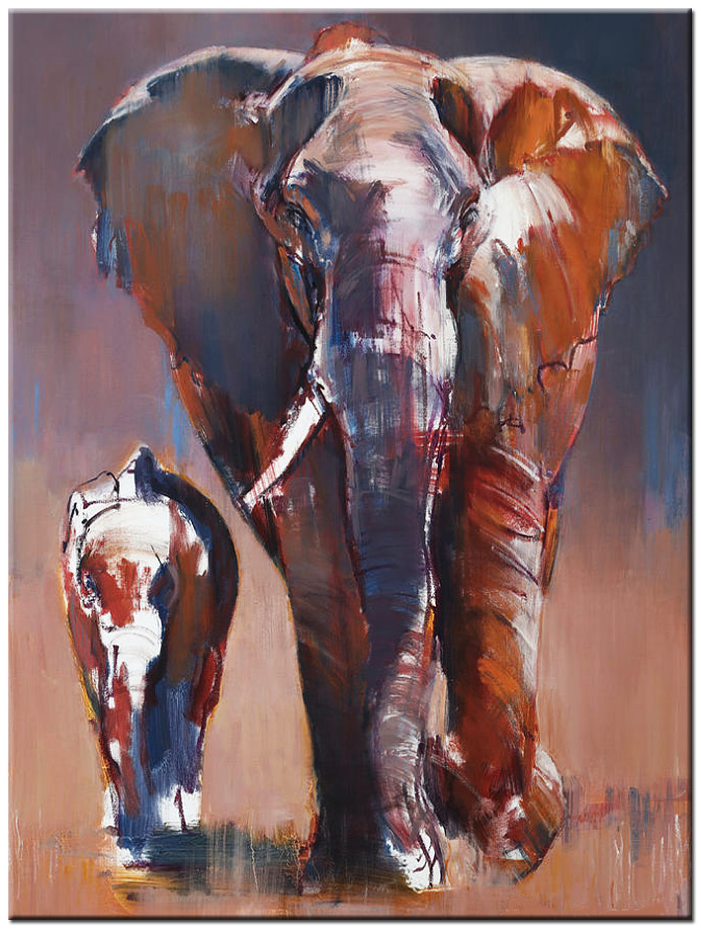 Moederkracht Olifanten modern schilderij 90x120cm