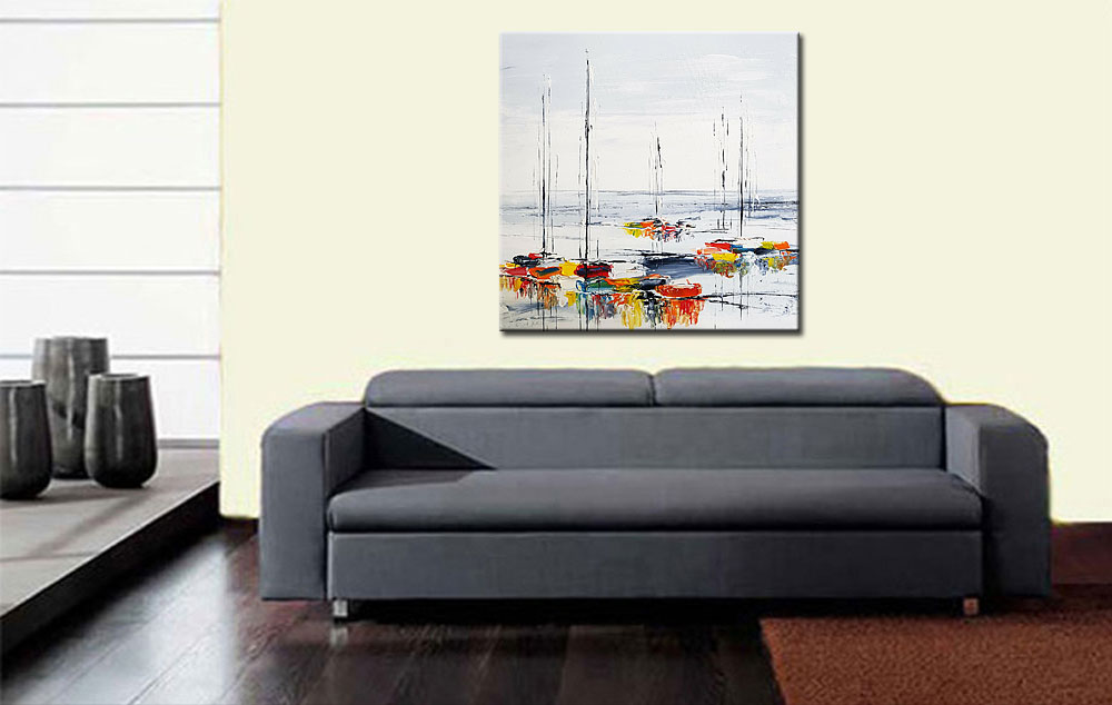 Bootjes modern schilderij 100x100cm - Afbeelding 4