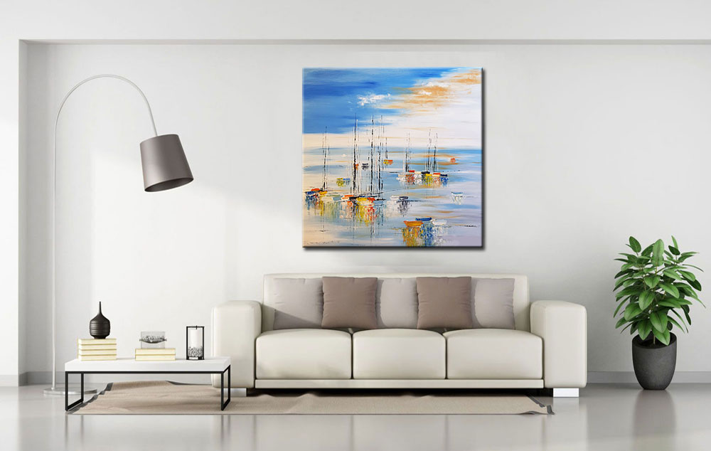 Bootjes modern schilderij 100x100cm - Afbeelding 4