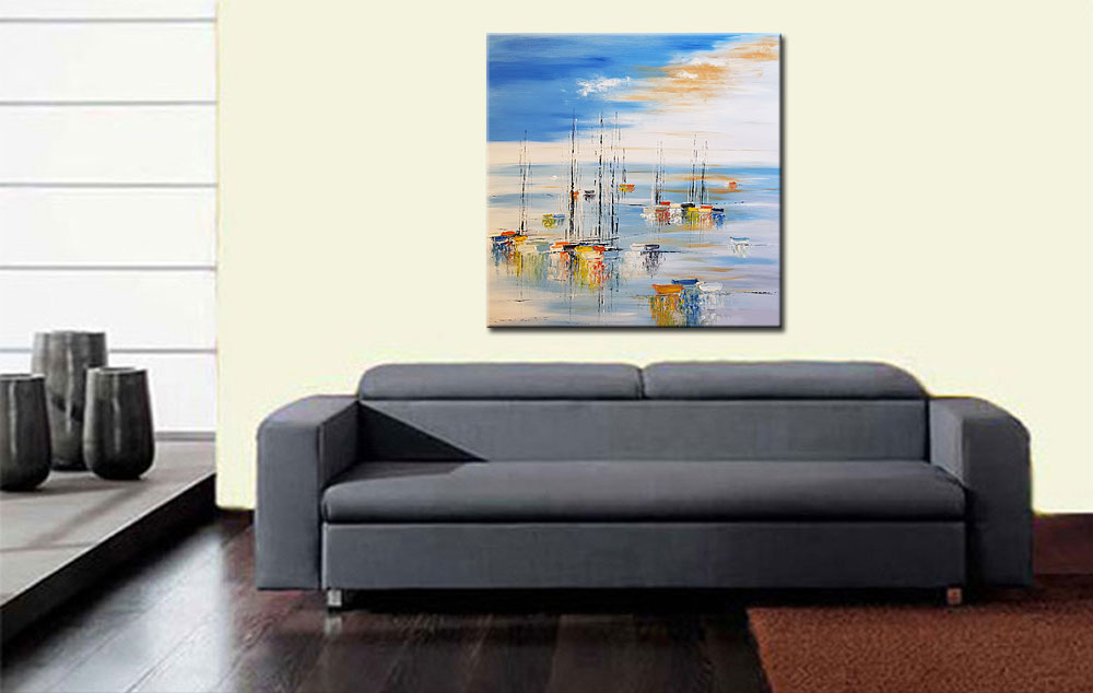 Bootjes modern schilderij 100x100cm - Afbeelding 3