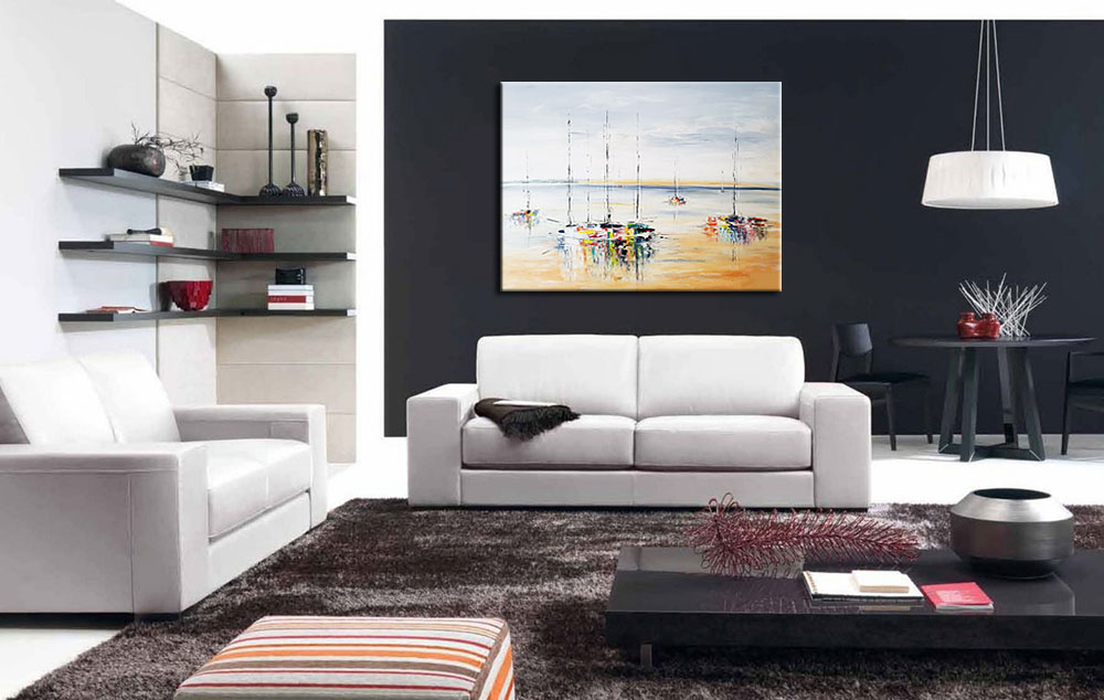 Bootjes Gestrand modern schilderij 120x90cm - Afbeelding 2