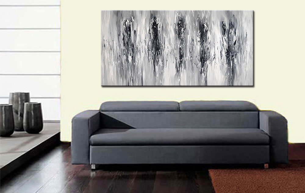 Abstract schilderij Silent Shadows 180x90cm - Afbeelding 4