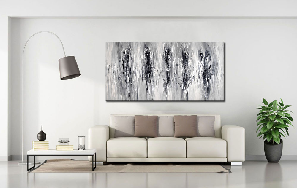 Abstract schilderij Silent Shadows 180x90cm - Afbeelding 3