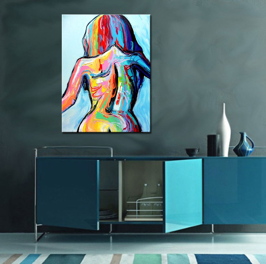 Arrière erotisch modern schilderij 90x120cm - Afbeelding 4