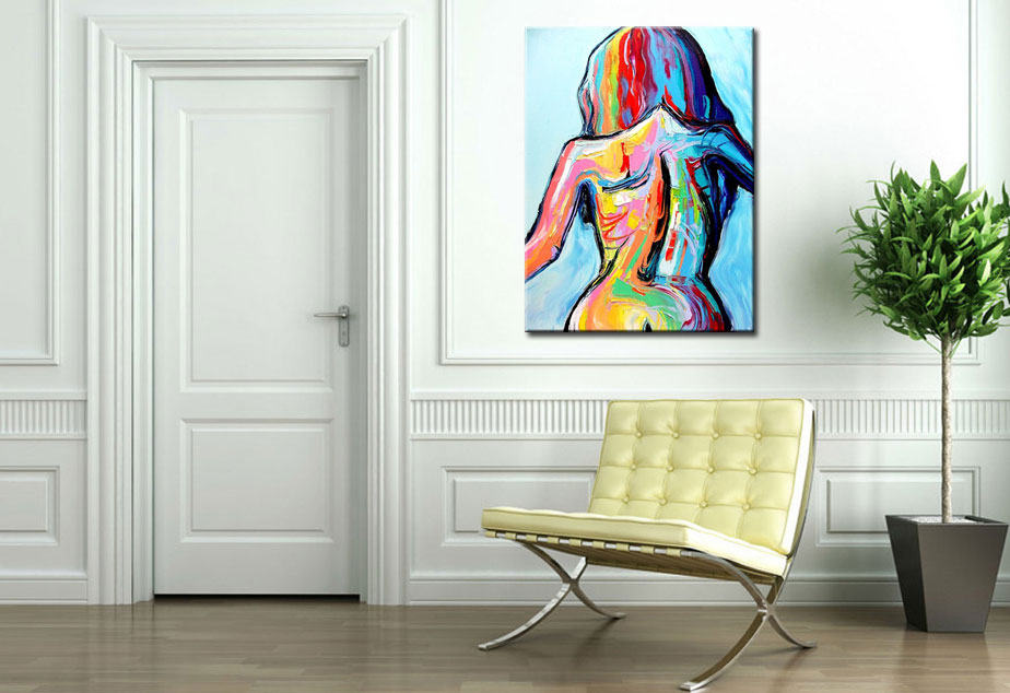 Arrière erotisch modern schilderij 90x120cm - Afbeelding 2