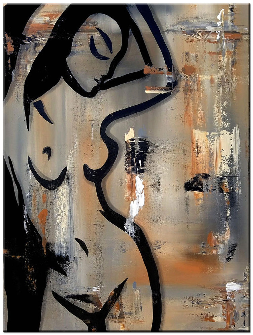 Erotisch schilderij Uitdagend Silhouet 90x120cm