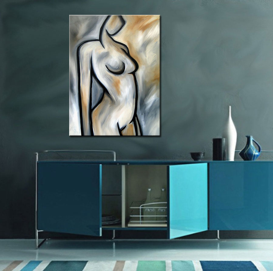 Erotisch schilderij Soft Lines 90x120cm - Afbeelding 2