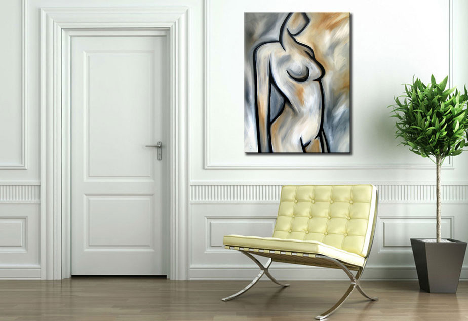 Erotisch schilderij Soft Lines 90x120cm - Afbeelding 3
