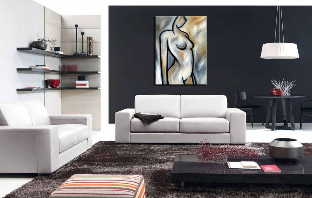 Erotisch schilderij Soft Lines 90x120cm - Afbeelding 4