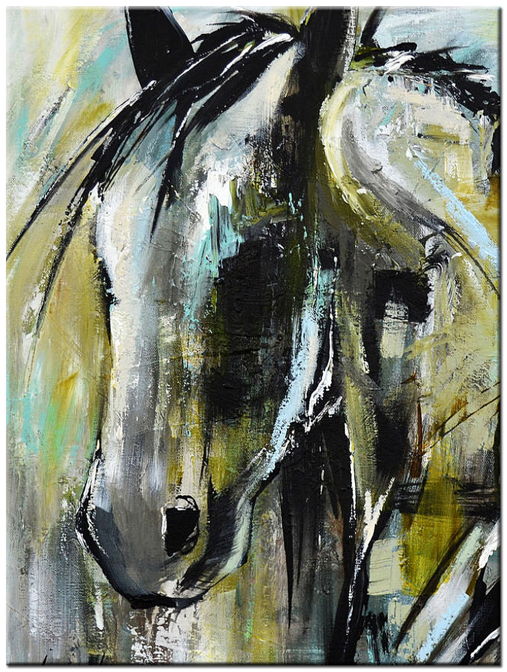 Paard modern schilderij 90x120cm