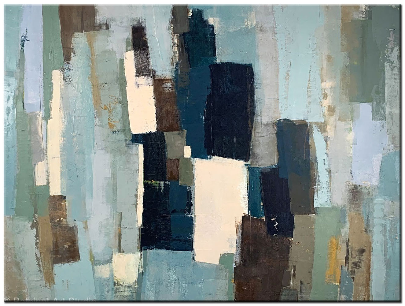 Pastelkleuren abstract schilderij 120x90cm