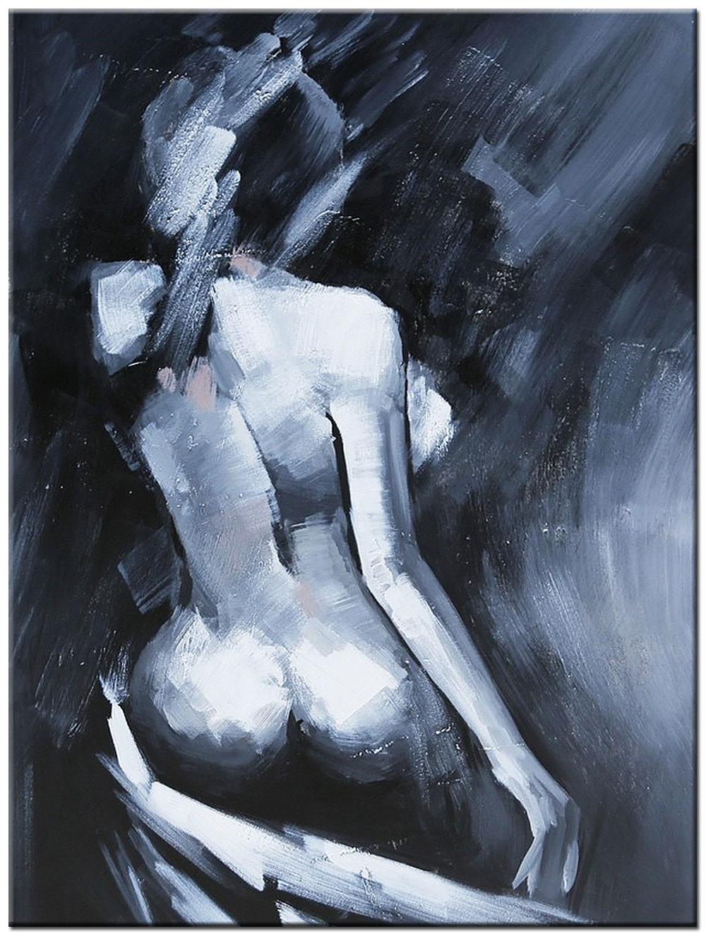 Verlangen in Schaduw erotisch schilderij 90x120cm