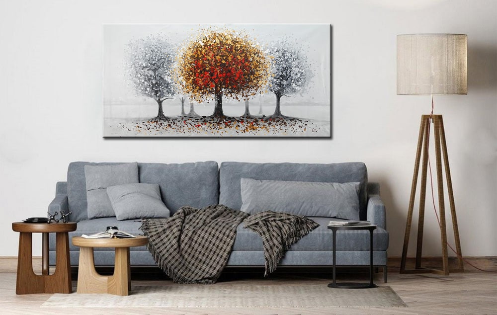 Bomen modern groot schilderij 180x90cm - Afbeelding 3
