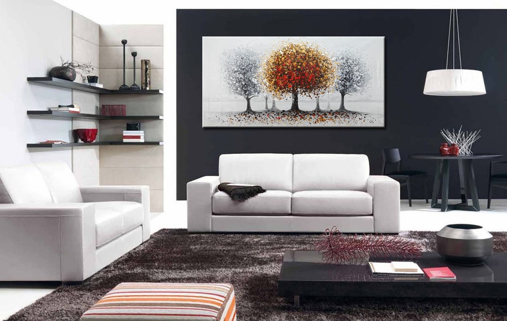 Bomen modern groot schilderij 180x90cm - Afbeelding 4