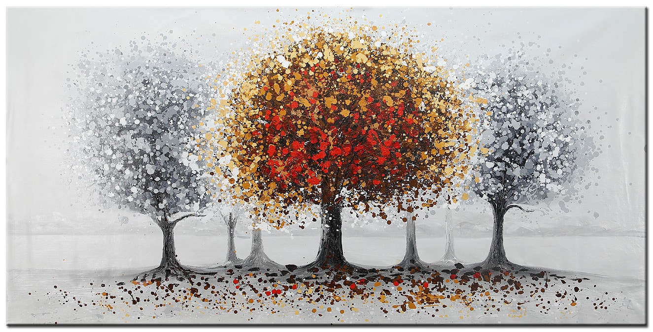 Bomen modern groot schilderij 180x90cm