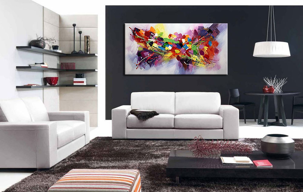 Kleur Emotie abstract groot schilderij 180x90cm - Afbeelding 2