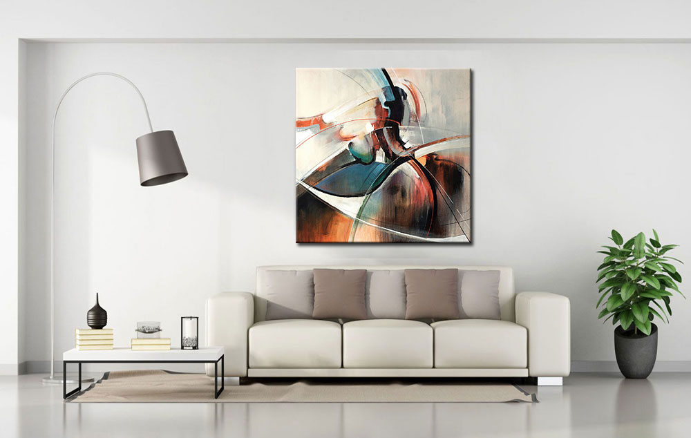 Abstract schilderij De Hoogspringer 100x100cm - Afbeelding 2