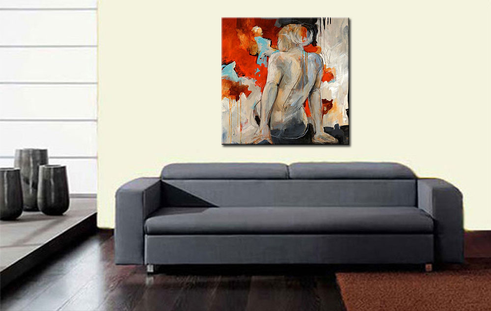 Erotisch schilderij Back in Flames - Afbeelding 4