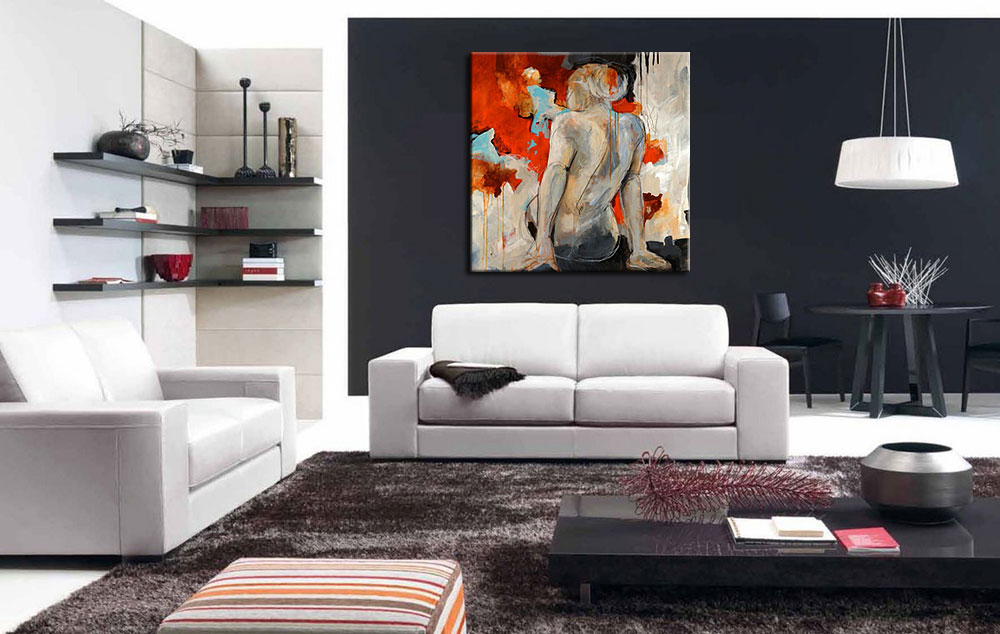 Erotisch schilderij Back in Flames - Afbeelding 2